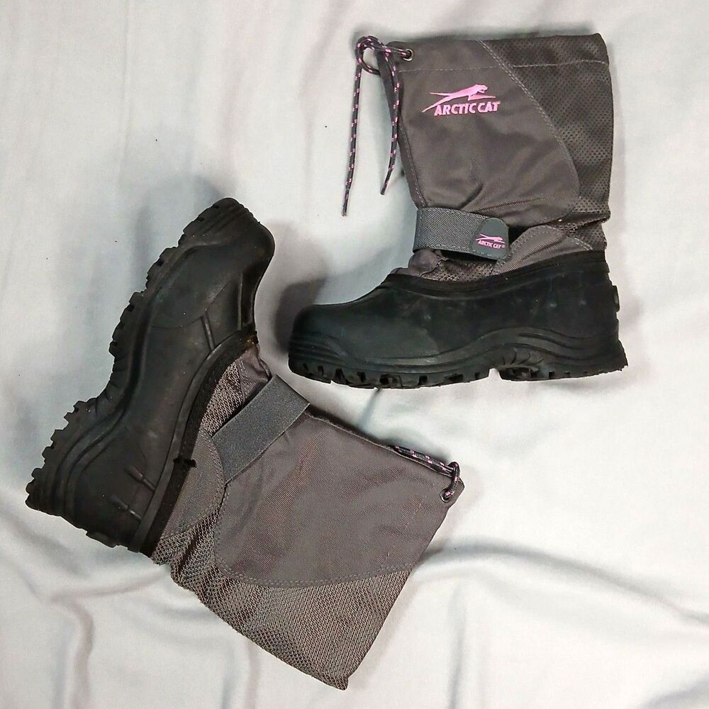 Arctic Cat Snow Boots Winter Ski Lined Drawstring Insulated Girls Youth size: 3